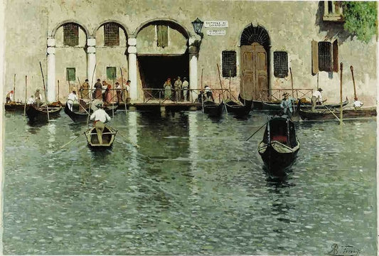 Cannaregio, Venice, vintage artwork by Achille Formis Befani, 12x8" (A4) Poster