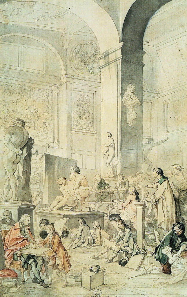 The French Academy in Rome, vintage artwork by Charles-Joseph Natoire, 12x8" (A4) Poster