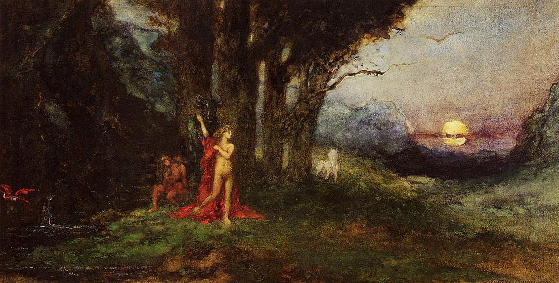 Pasiphae and the Bull, vintage artwork by Gustave Moreau, 12x8" (A4) Poster