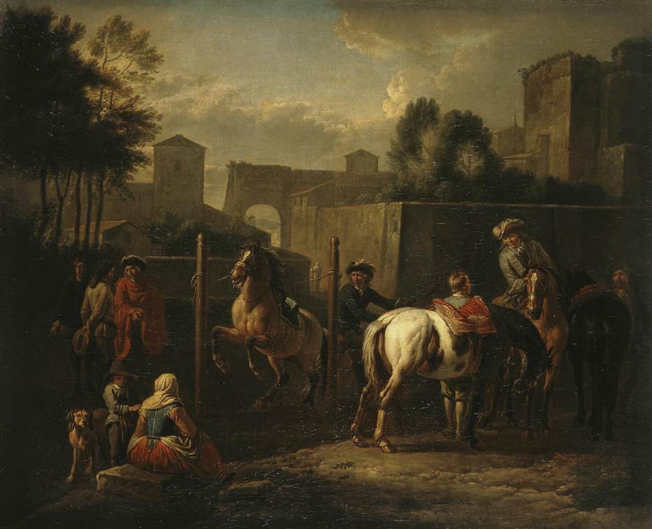 Open Air Menege, vintage artwork by Pieter van Bloemen, 12x8" (A4) Poster