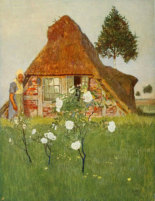 Evening Sun, vintage artwork by Johann Heinrich Vogeler, 12x8" (A4) Poster