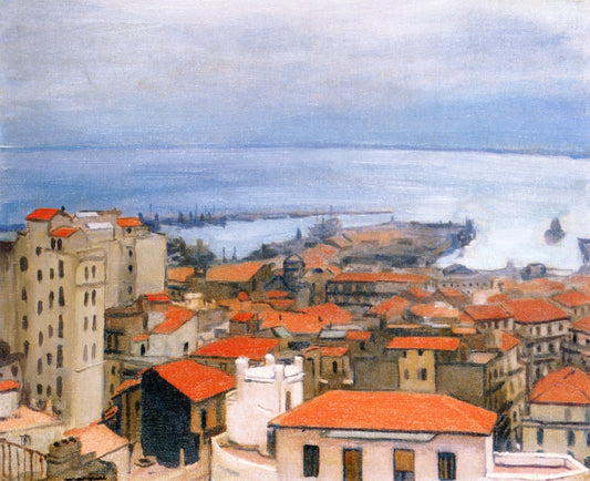 Algiers, View of Mustapha, Rain, vintage artwork by Albert Marquet, 12x8" (A4) Poster