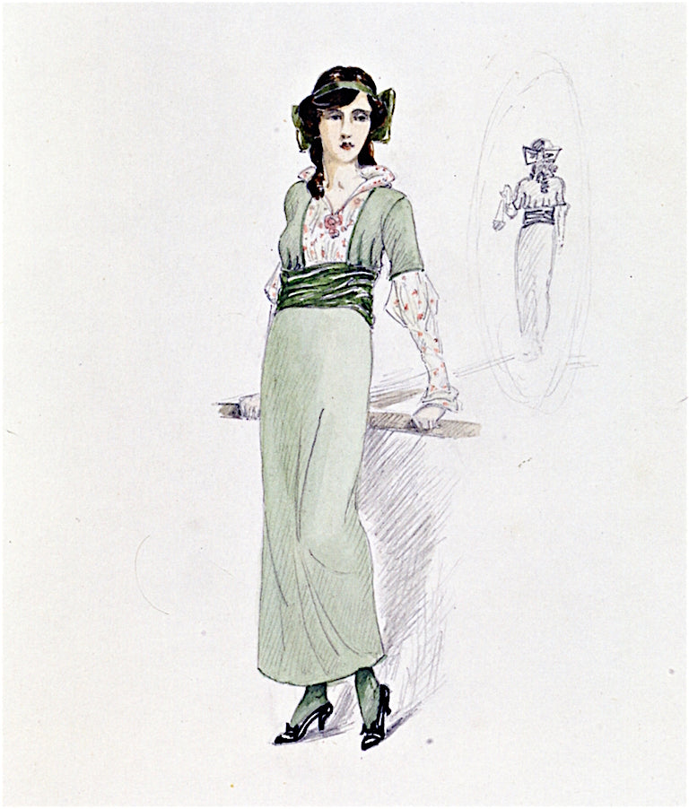 lf-Portrait, inspired by a fashion plate by Winifred Knights,16x12(A3) Poster