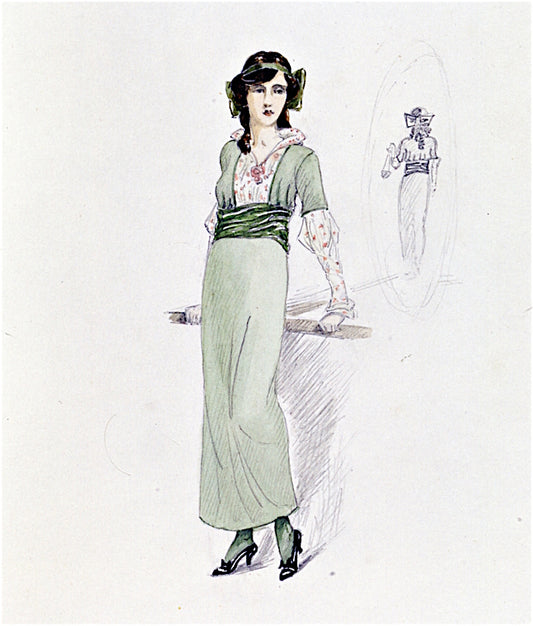 lf-Portrait, inspired by a fashion plate by Winifred Knights,16x12(A3) Poster