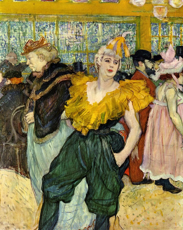 At the Moulin Rouge: The Clowness Cha-U-Kao, vintage artwork by Henri de Toulouse-Lautrec, 12x8