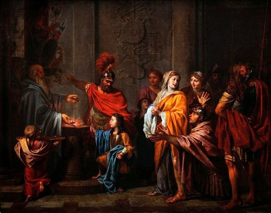 The Oath of Annibal, vintage artwork by Noël-Nicolas Coypel III, 12x8" (A4) Poster