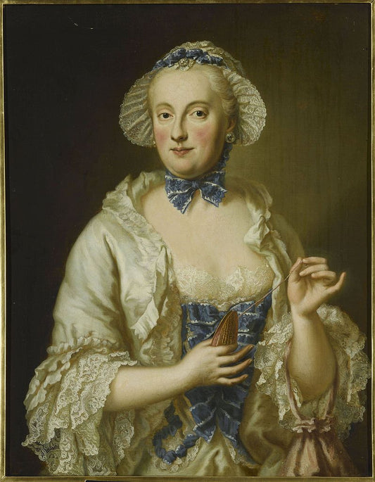 Portrait of Princess Charlotte Amalie of Hesse-Philippsthal, vintage artwork by Georg Desmarees, 12x8" (A4) Poster