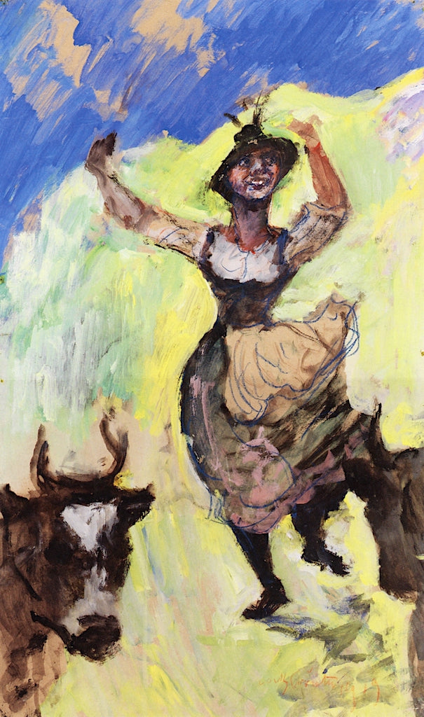 Bavarian Girl Dancing by Lovis Corinth,A3(16x12")Poster