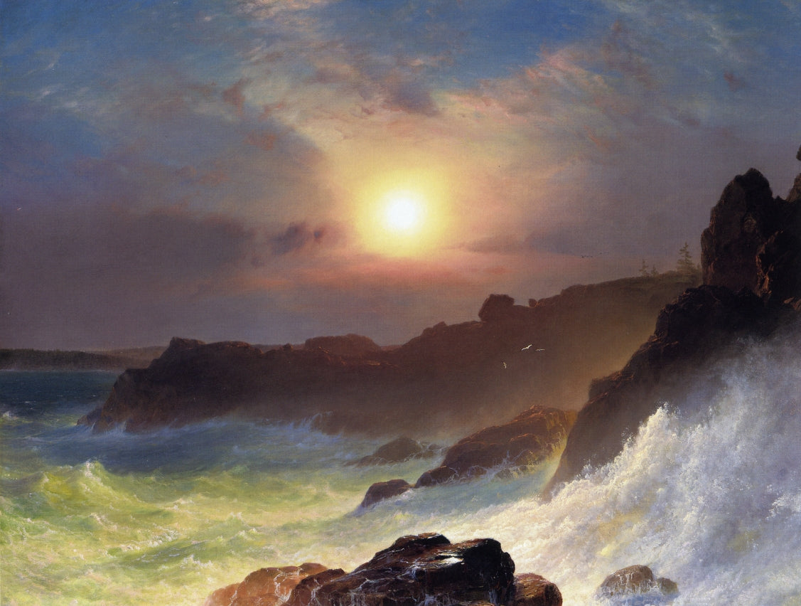 Coast Scene, Mount Desert, vintage artwork by Frederic Edwin Church, 12x8" (A4) Poster