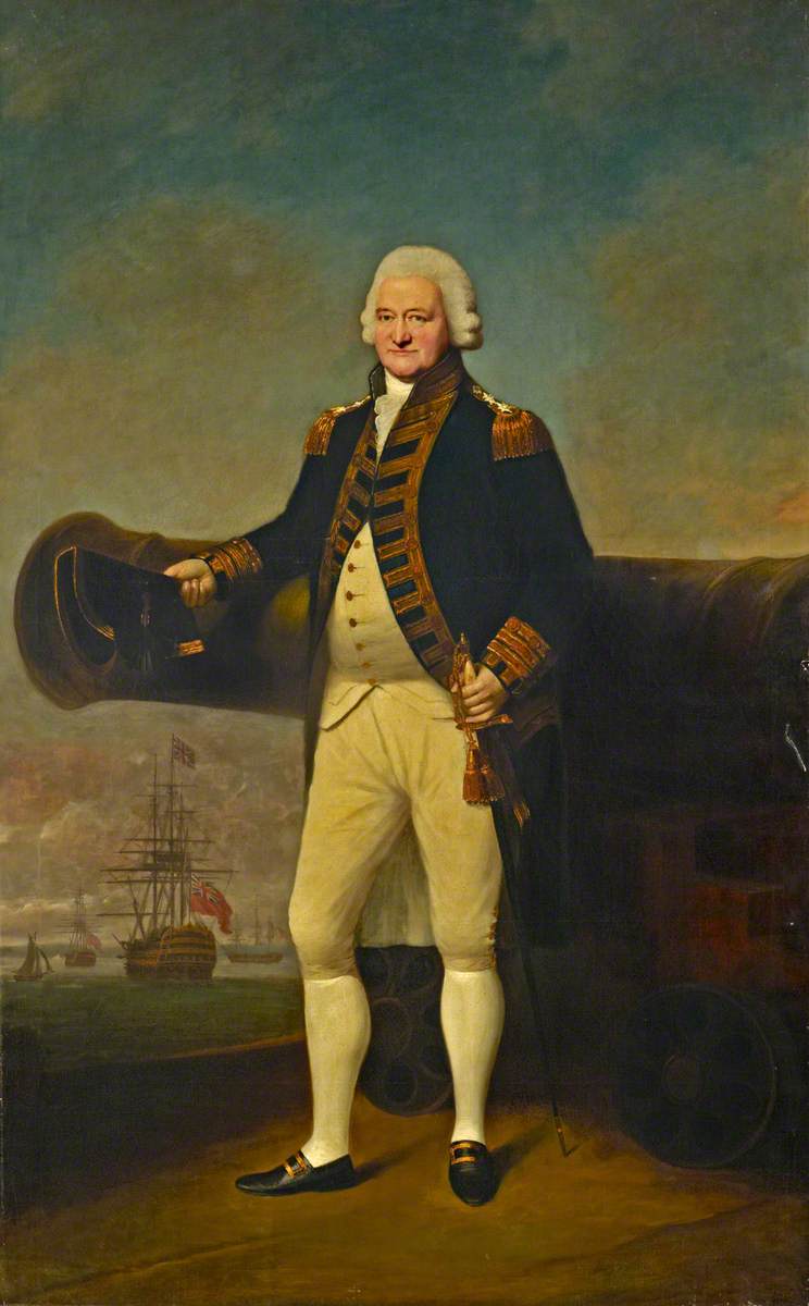Sir Peter Parker, Admiral of the Fleet, vintage artwork by Lemuel Francis Abbott, 12x8" (A4) Poster
