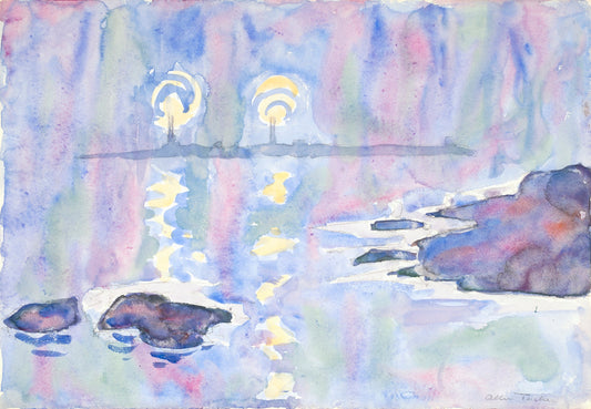 Watercolor no. 73, Blue and Lavender by Allen Tucker,A3(16x12")Poster