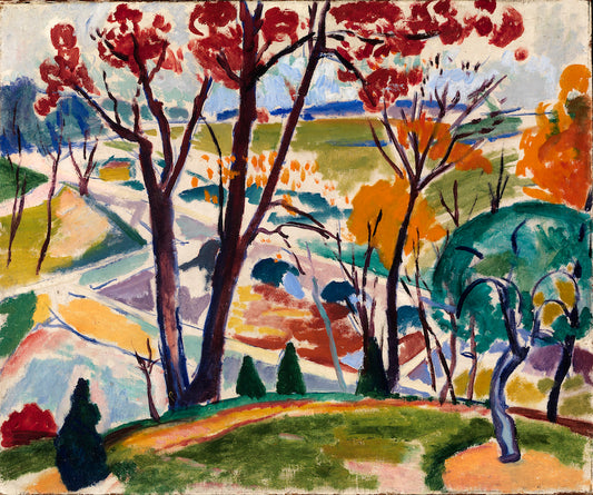 Landscape, Bridge, Huntingdon Valley, vintage artwork by H. Lyman Saÿen, 12x8" (A4) Poster
