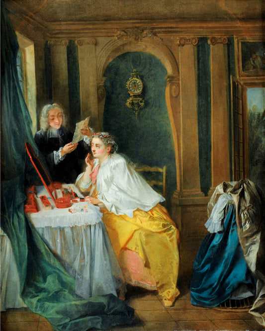 The Toilet of Madame Geoffrin, vintage artwork by Nicolas Lancret, 12x8" (A4) Poster