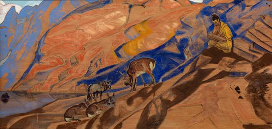 Commands of the Teacher, vintage artwork by Nicholas Roerich, 12x8" (A4) Poster