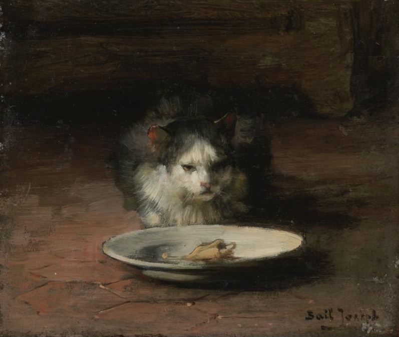 The Cat's Repast by Claude Joseph Bail,A3(16x12")Poster