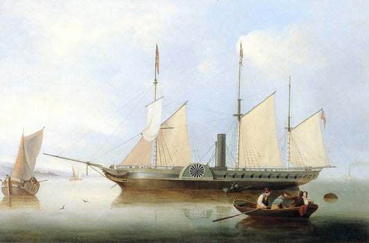  in Salem Harbor, vintage artwork by Fitz Henry Lane, A3 (16x12") Poster Print