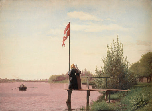 A View from Dosseringen near the Sortedam Lake, vintage artwork by Christen Købke, A3 (16x12") Poster Print