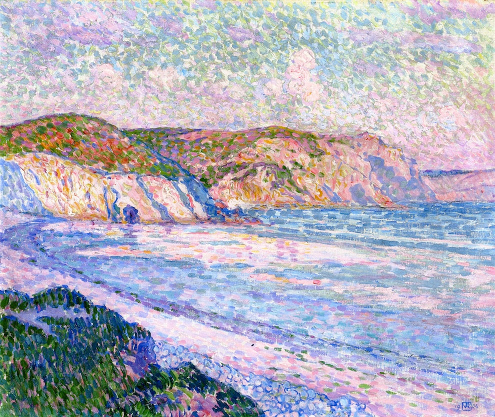 The Beach at Morgat by Theo van Rysselberghe,A3(16x12")Poster