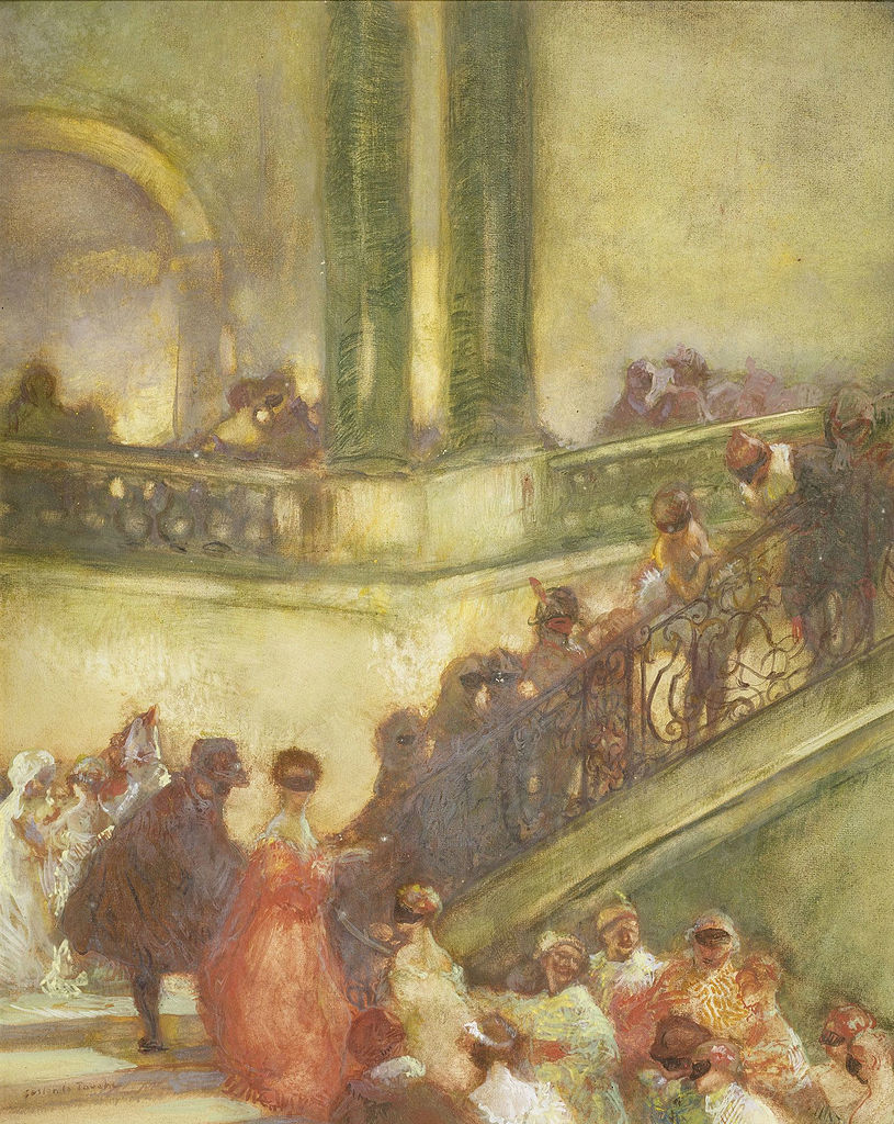 The Masked Balled, vintage artwork by Gaston La Touche, 12x8" (A4) Poster