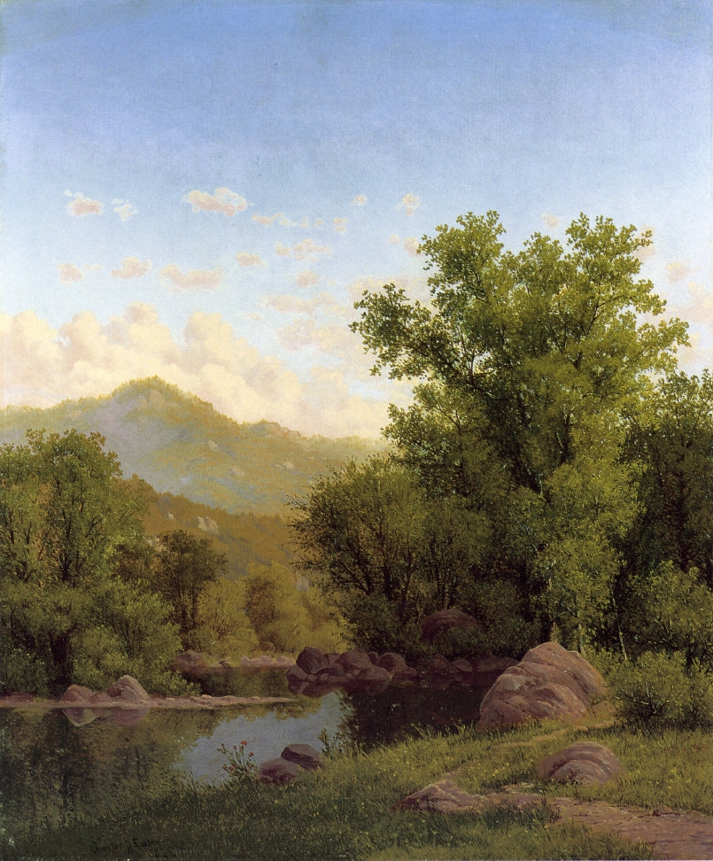 Spring Landscape along a River, vintage artwork by Charles Harry Eaton, 12x8" (A4) Poster