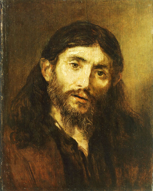 Bust of Christ (follower), vintage artwork by Follower of Rembrandt van Rijn, 12x8" (A4) Poster