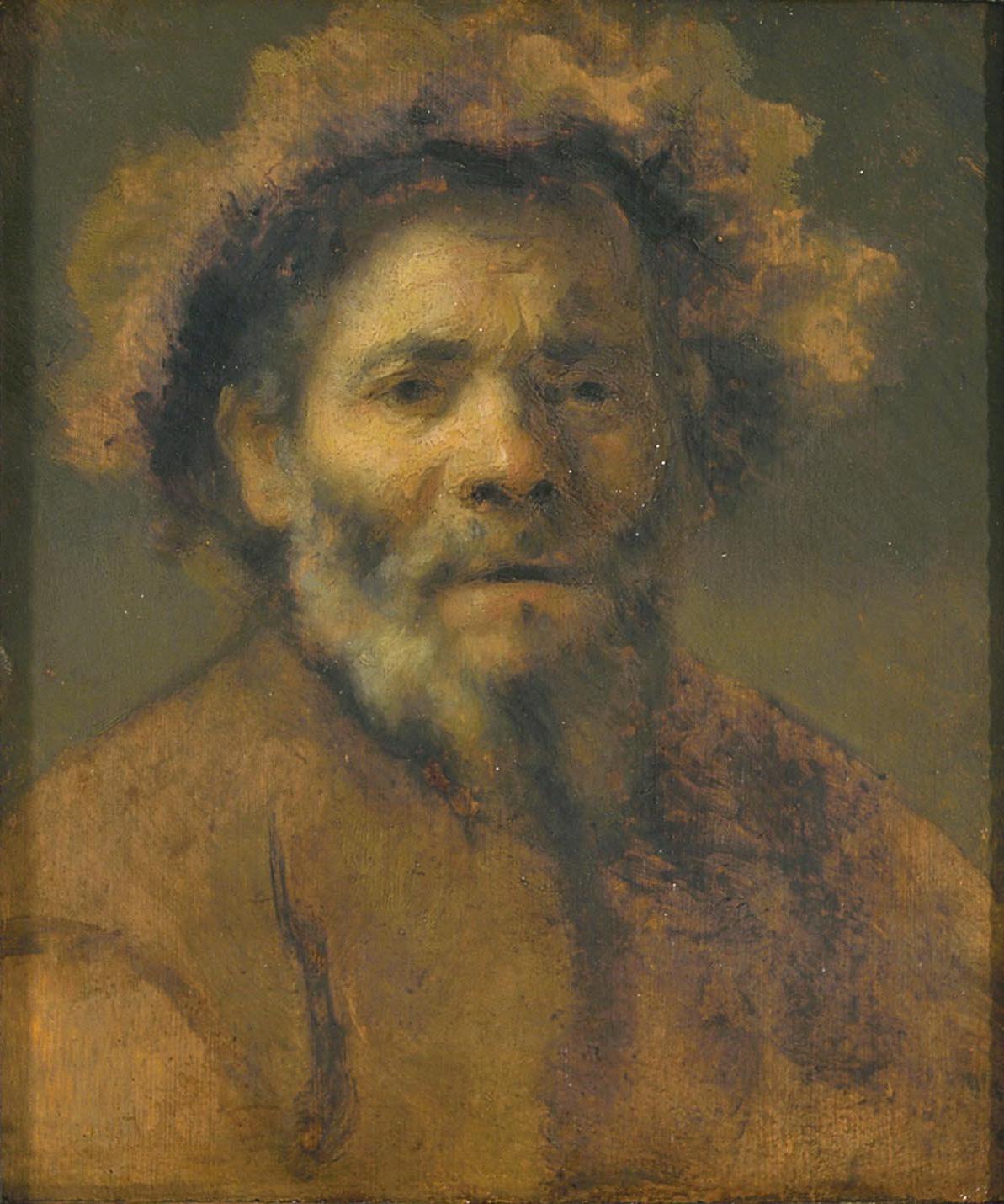Study of an old man, vintage artwork by Carel Fabritius, 12x8" (A4) Poster