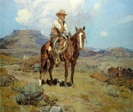 The Horse Wrangler, vintage artwork by Frank Tenney Johnson, 12x8" (A4) Poster