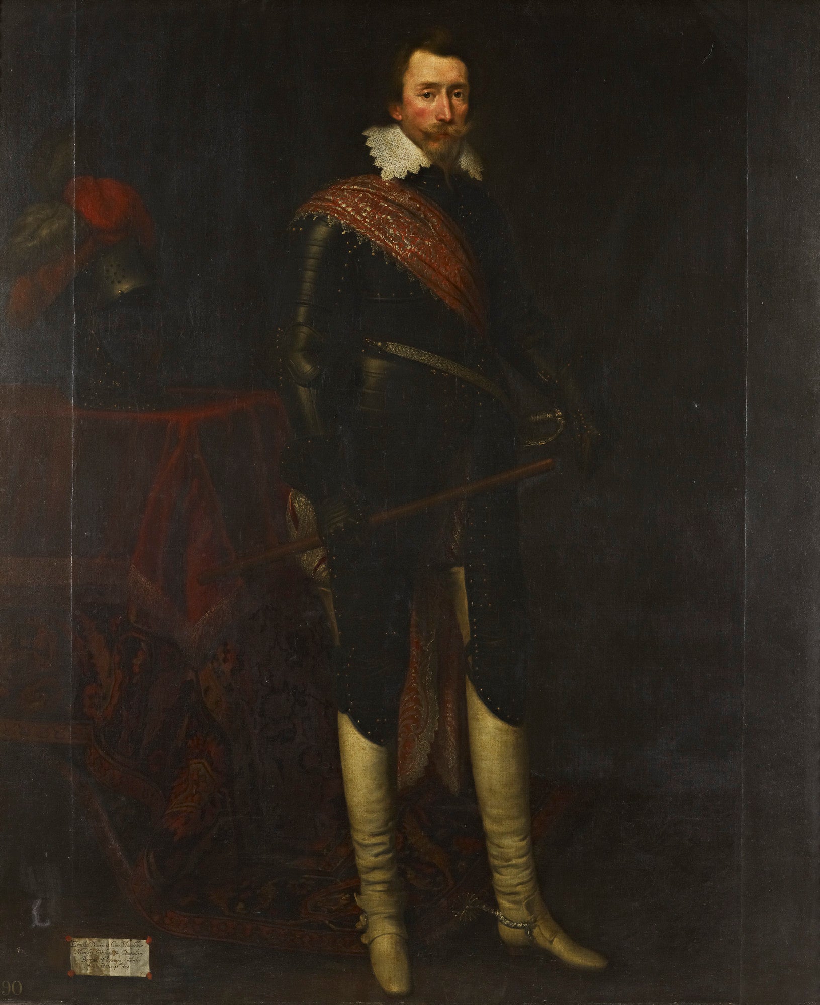 Ernst von Mansfeld (1585-1626), vintage artwork by Daniël Mijtens, 12x8" (A4) Poster