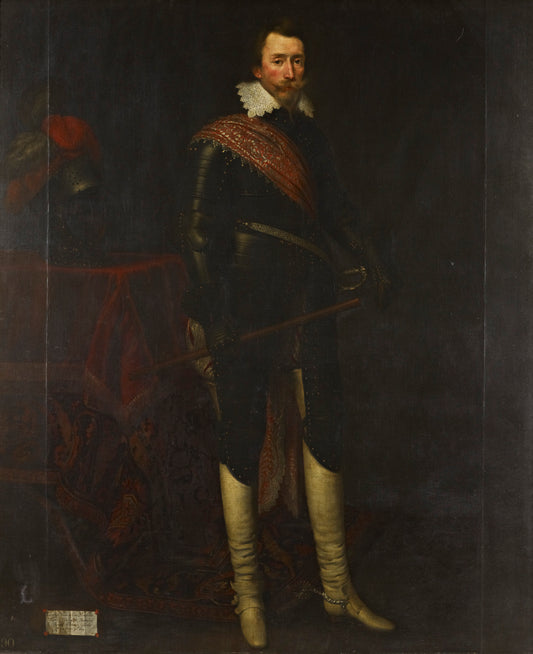 Ernst von Mansfeld (1585-1626), vintage artwork by Daniël Mijtens, 12x8" (A4) Poster