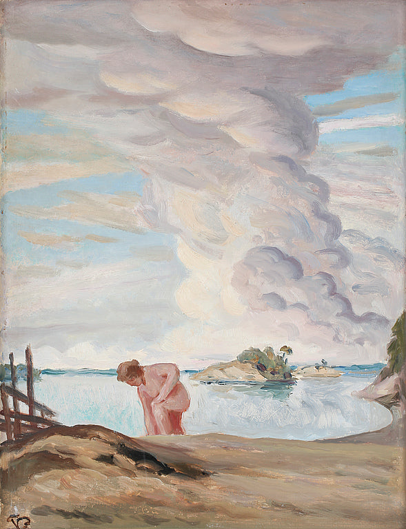 Summer Clouds, vintage artwork by Georg Pauli, 12x8" (A4) Poster