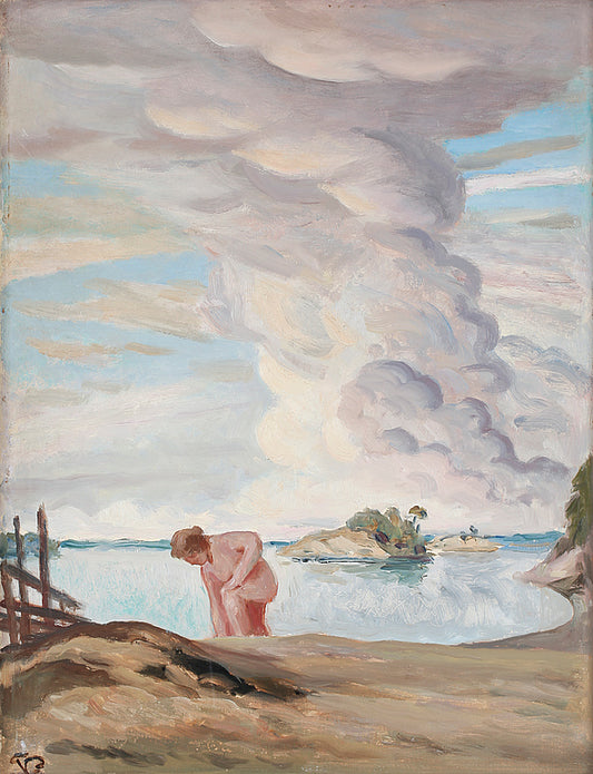 Summer Clouds, vintage artwork by Georg Pauli, 12x8" (A4) Poster