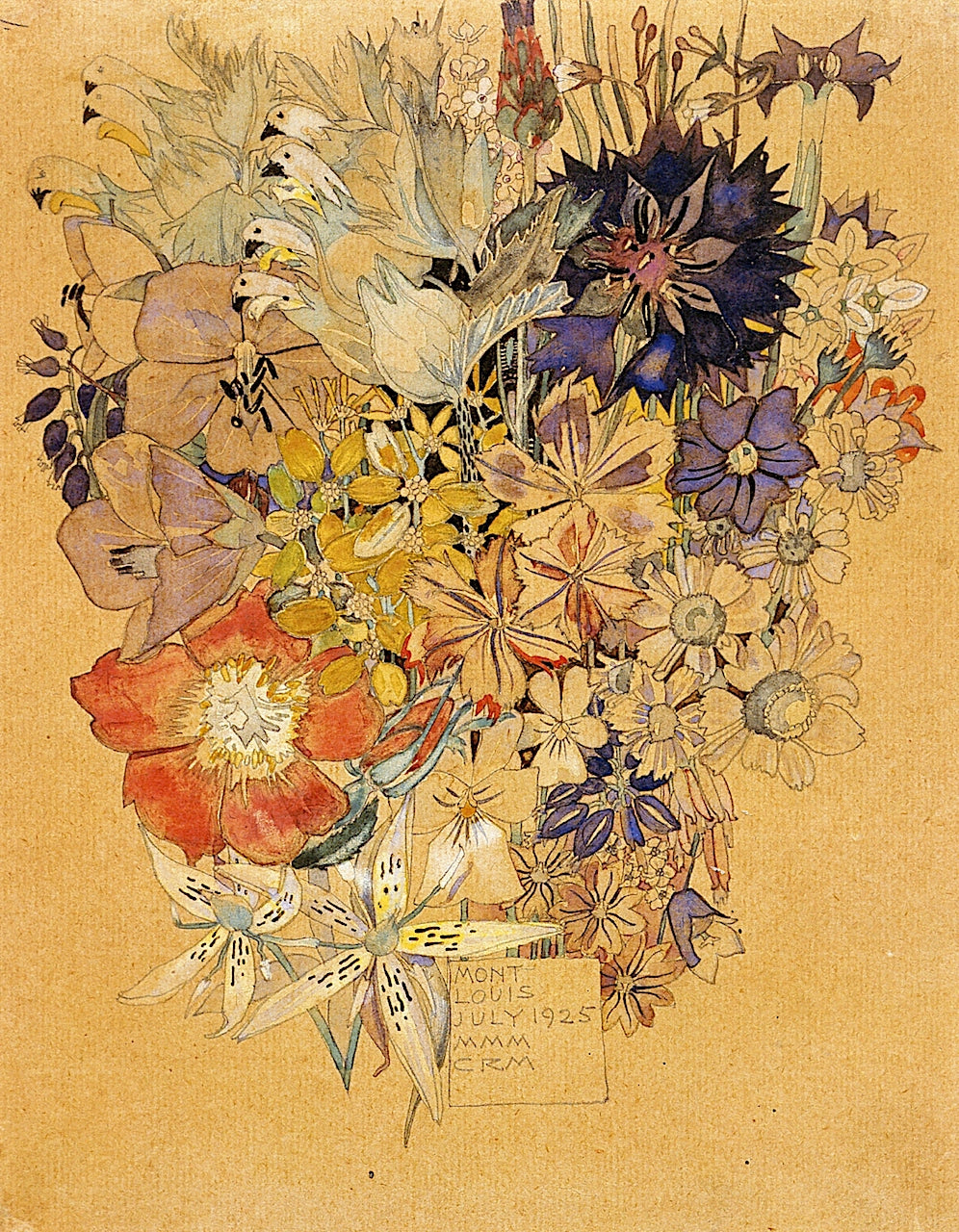 Mixed Flowers, Mont Louis by Charles Rennie MacKintosh,A3(16x12")Poster