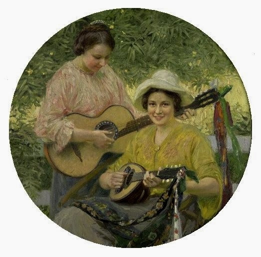Franka und Jutta Sabine in Globsow by Georg Ludwig Meyn,A3(16x12")Poster