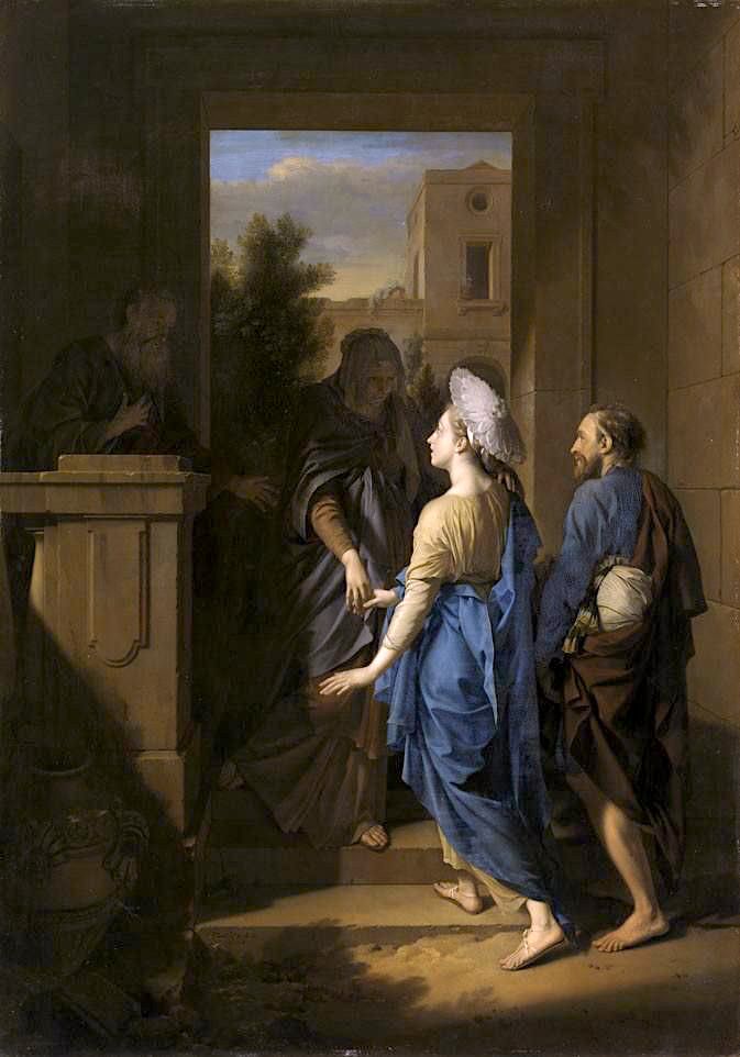 The Visitation of Mary, vintage artwork by Adriaen van der Werff, 12x8" (A4) Poster