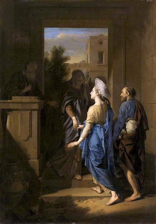 The Visitation of Mary, vintage artwork by Adriaen van der Werff, 12x8" (A4) Poster