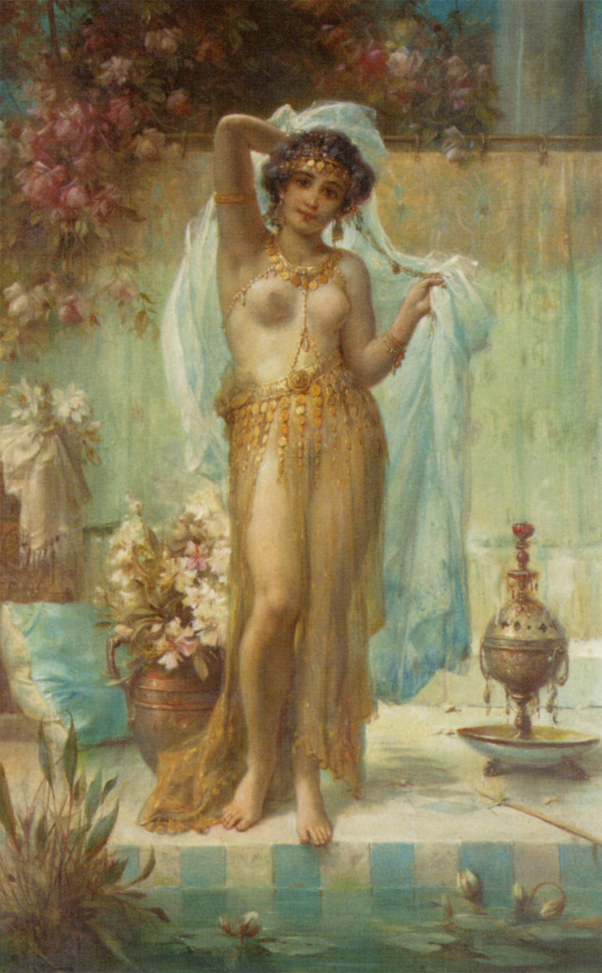 After the Bath by Hans Zatzka,A3(16x12")Poster