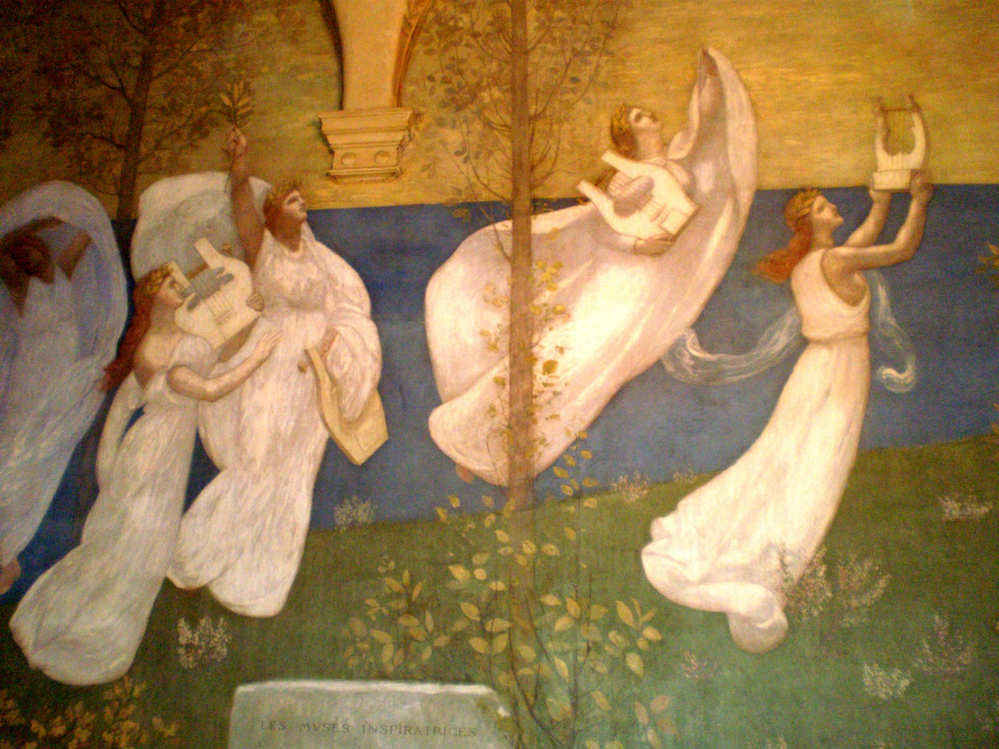 Invoking the Muses, vintage artwork by Pierre Puvis de Chavannes, 12x8" (A4) Poster