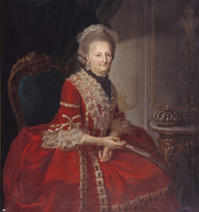 Philippine Charlotte of Prussia, Duchess of Brunswick-Wolfenbüttel, vintage artwork by Anna Rosina de Gasc, 12x8" (A4) Poster