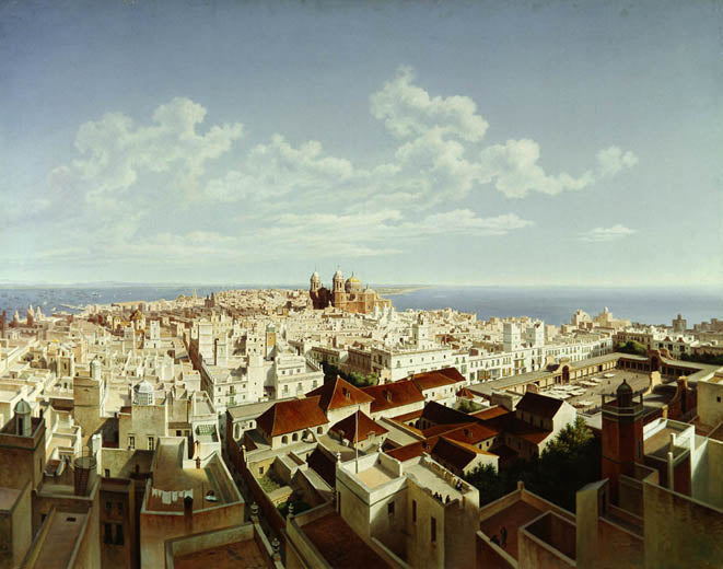 Cadiz, vintage artwork by Hubert Sattler, A3 (16x12") Poster Print
