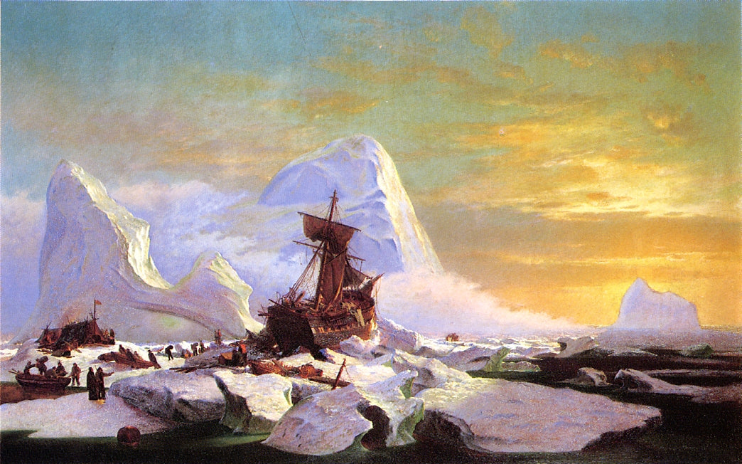Crushed in the Ice, vintage artwork by William Bradford, 12x8" (A4) Poster