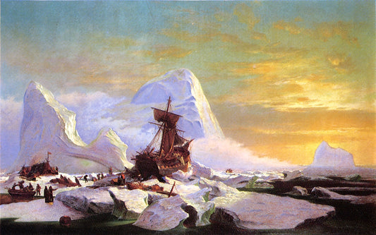 Crushed in the Ice, vintage artwork by William Bradford, 12x8" (A4) Poster