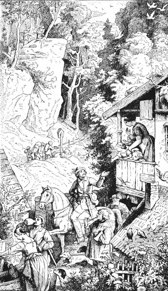 Life of Man, vintage artwork by Ludwig Richter, A3 (16x12") Poster Print