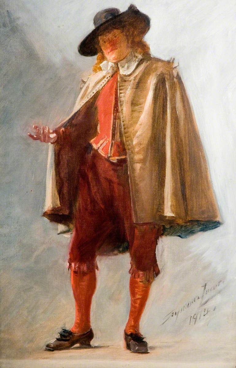 Standing Man (study for 'The Flight of the Five Members'), vintage artwork by John Seymour Lucas, 12x8" (A4) Poster