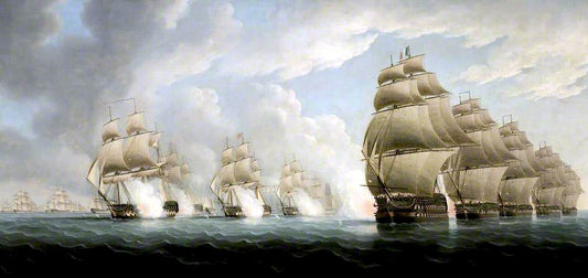 The Action off Pulo Aor, 15 February 1804, vintage artwork by Thomas Buttersworth, 12x8" (A4) Poster