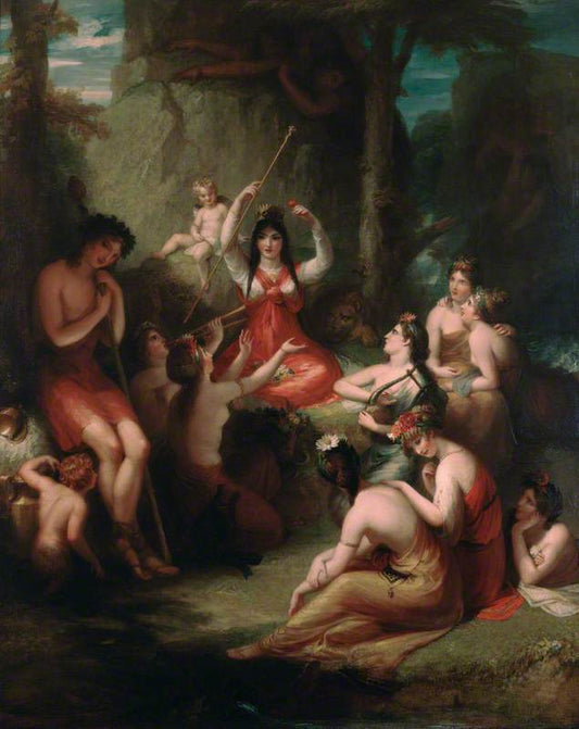Comus Listening to the Incantations of Circe, vintage artwork by Henry Howard, 12x8" (A4) Poster