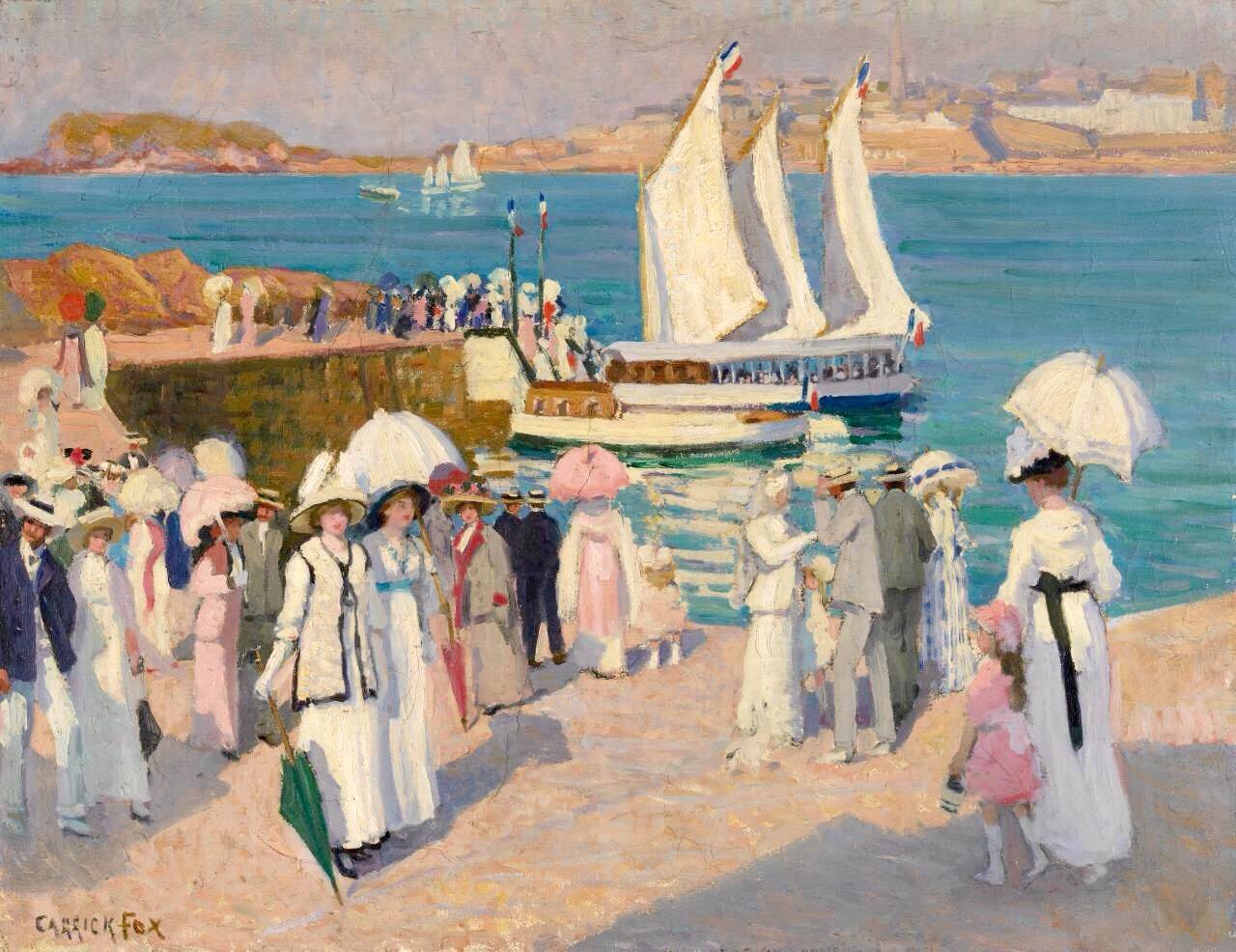 The Quay at Dinard by Emanuel Phillips Fox,A3(16x12")Poster