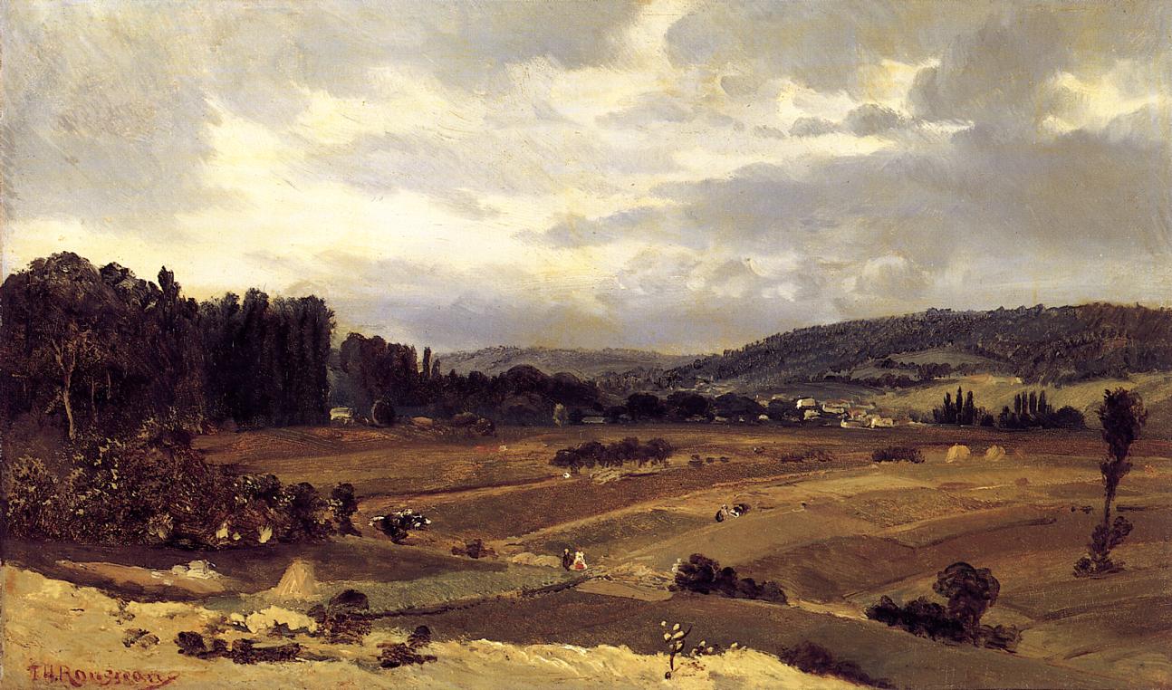 Lanscape with Farmland, vintage artwork by Theodore Rousseau, A3 (16x12") Poster Print