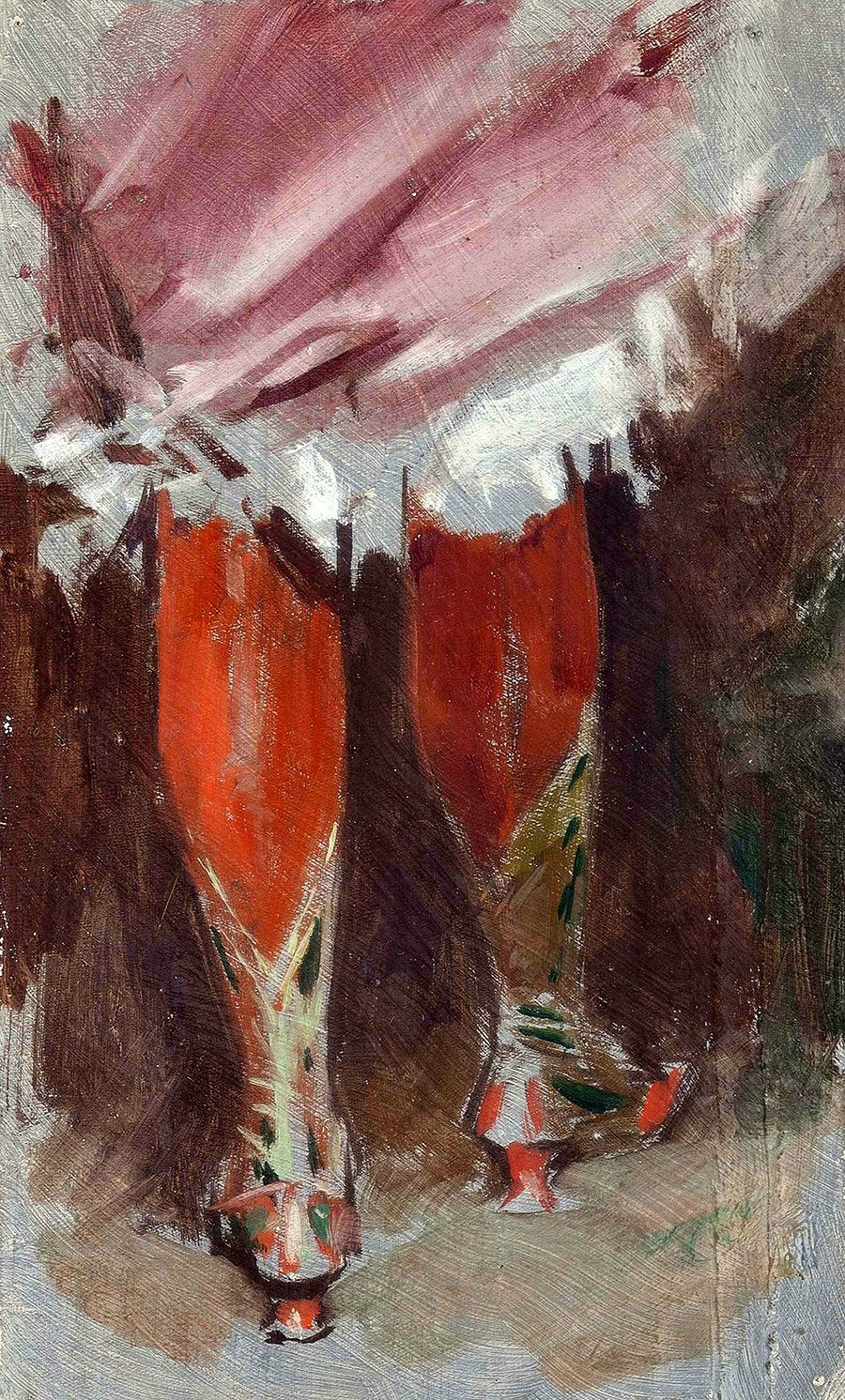 Red Stockings, vintage artwork by Frederik Henrdik Kaemmerer, 12x8" (A4) Poster