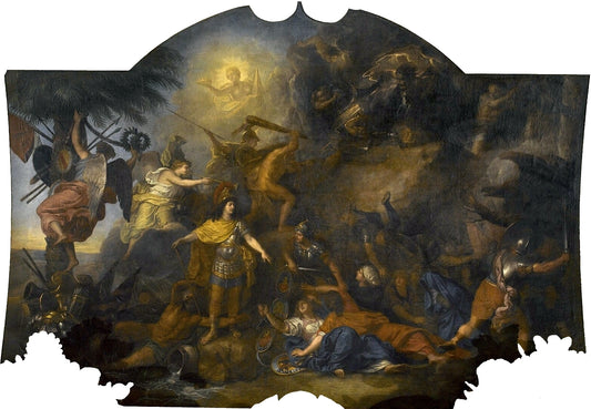 Hall of Mirrors 19 - The Free County Conquered for the Second Time in 1674 (large version), vintage artwork by Charles Le Brun, 12x8" (A4) Poster