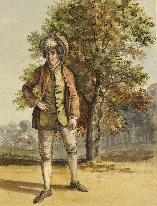 A running footman to William, Duke of Cumberland, vintage artwork by Paul Sandby , R.A., 12x8" (A4) Poster